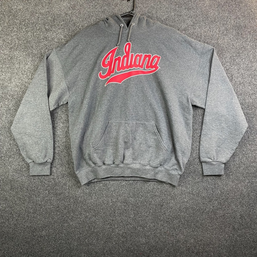 The Victory Indiana Hoosiers Script Logo Hoodie Men's XL Gray